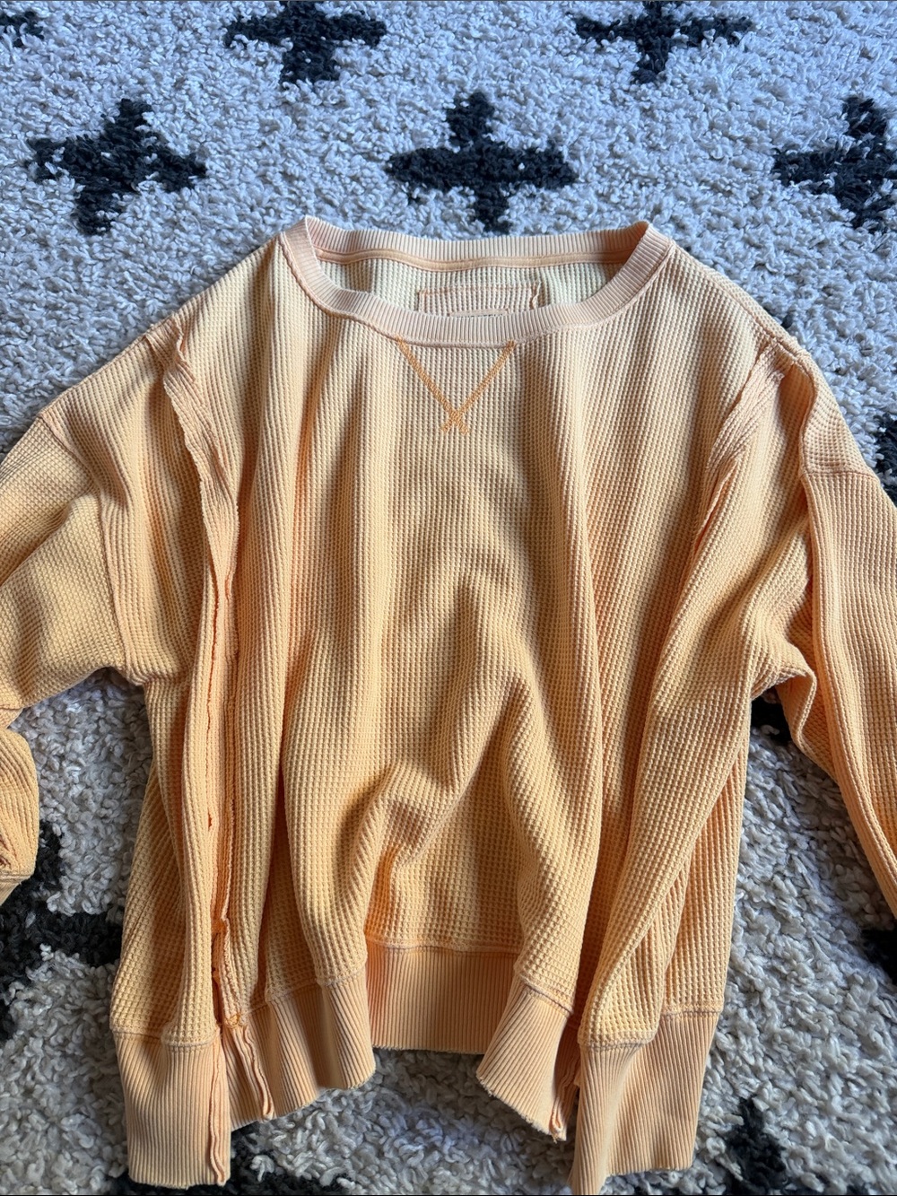 Women’s Peach Waffle-Knit Crewneck Sweater by American Eagle